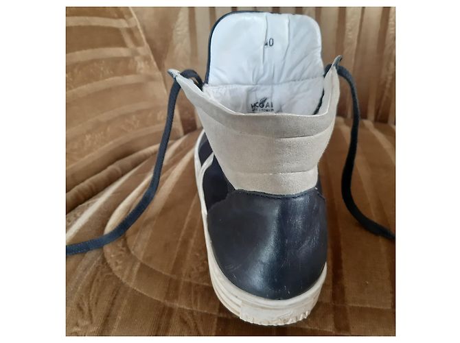 Sneakers Alte Hogan Blu Scuro Pelle d'Agnello - vista 3