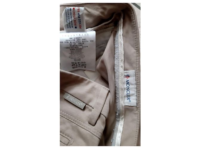 Pantalón pitillo Moncler beige de algodón - vista 2