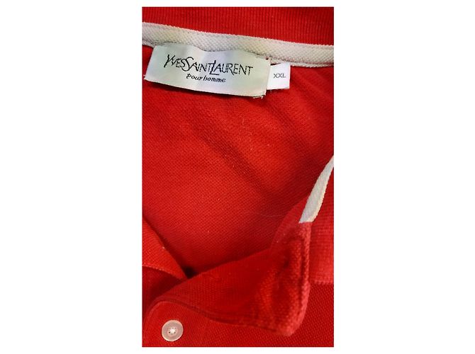 Polo Saint Laurent in cotone piqué rosso XL - vista 3