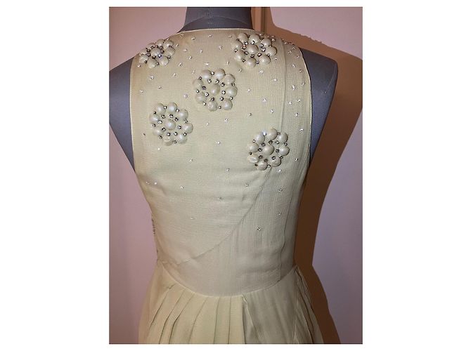 Christian Dior Robe, Lackfarben Cocktail-Chiffon Hellgrün - Ansicht 3