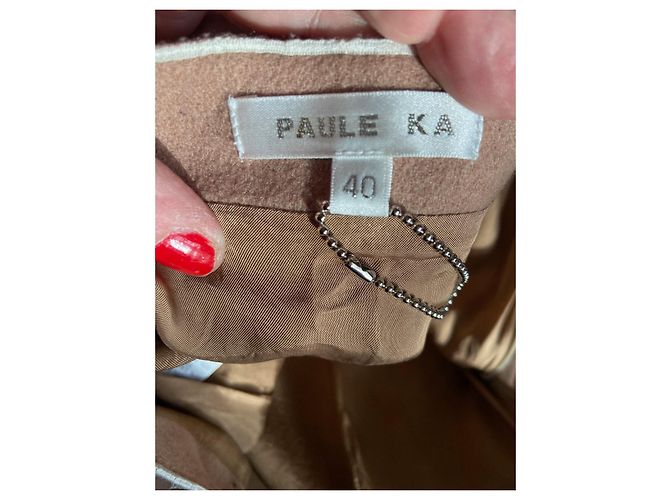 Falda Paule Ka Camel de Lana con Abertura Delantera Camello - vista 8