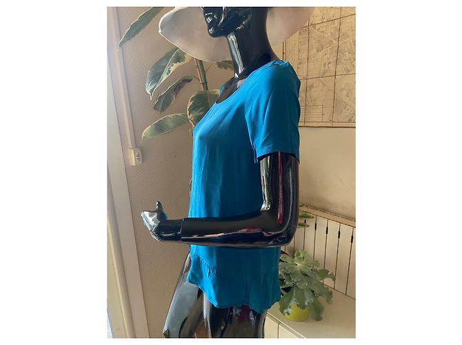 Top de seda azul pato Gerard Darel - vista 2