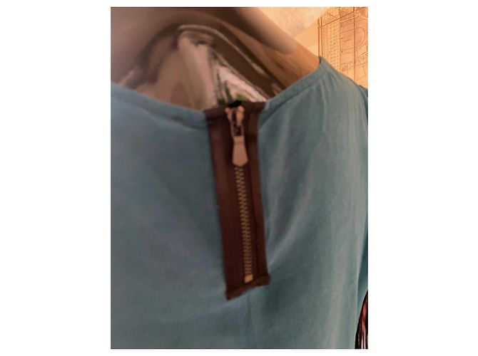 Top de seda azul pato Gerard Darel - vista 4