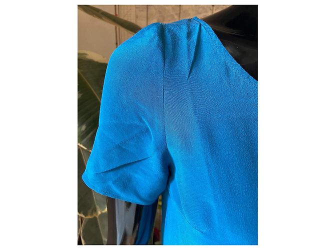 Top de seda azul pato Gerard Darel - vista 5
