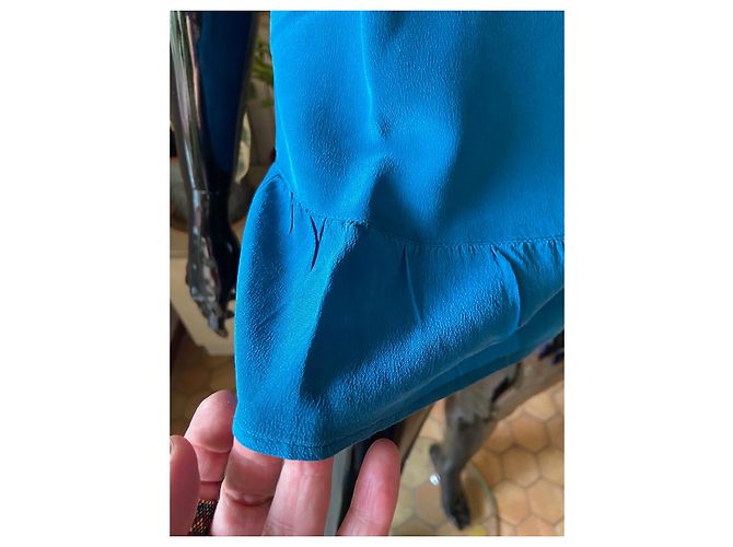 Top de seda azul pato Gerard Darel - vista 6