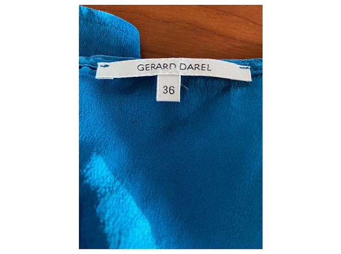 Top de seda azul pato Gerard Darel - vista 7
