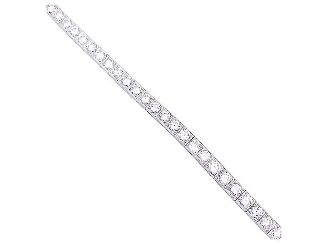 inconnue Bracciale linea oro bianco, Platino, Diamants. - vista 4