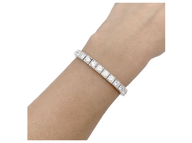 inconnue Bracciale linea oro bianco, Platino, Diamants. - vista 5