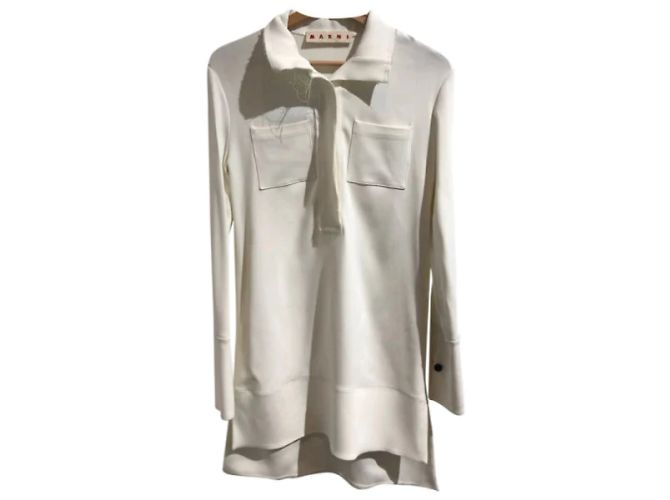 MARNI Tops T.IT 38 Viscosa Blanco - vista 9