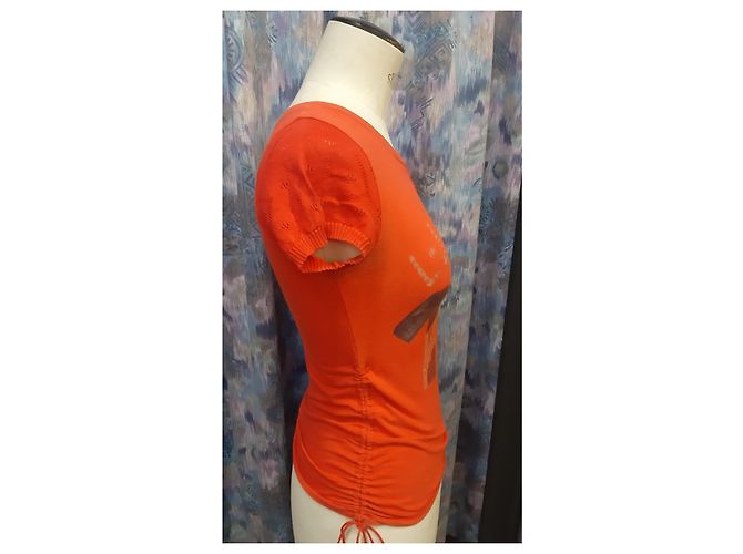 Camisa Iceberg Roja de Algodón con Mangas Perforadas - vista 2