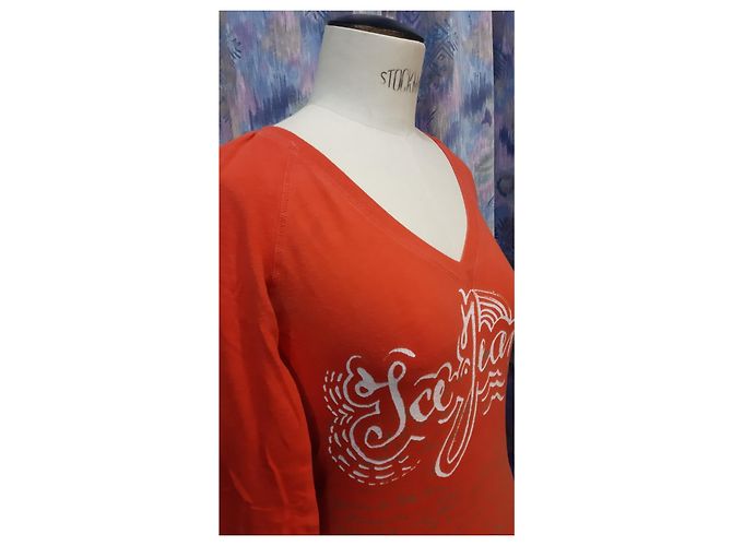 Iceberg V Ausschnitt Baumwollpullover orange - Ansicht 2