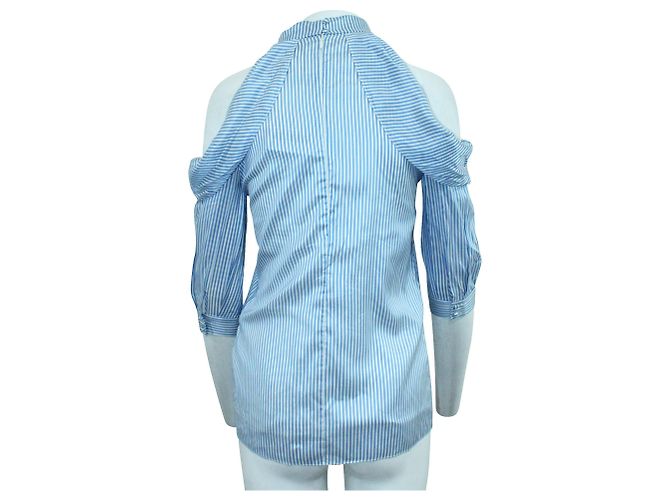 Erdem Camisa de hombros abiertos a rayas azules - vista 3