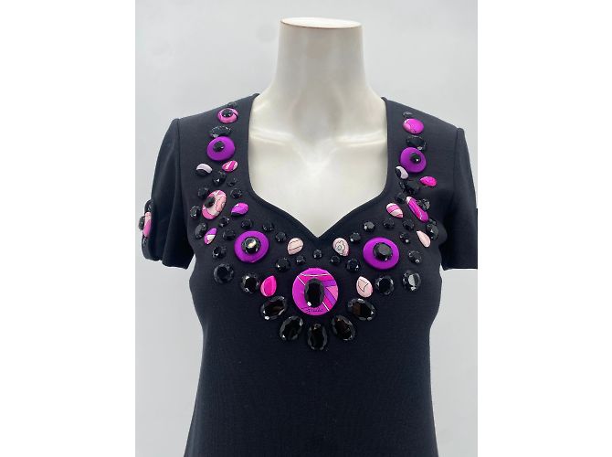 Emilio Pucci Kleider T.FR 36 Wolle Schwarz - Ansicht 4