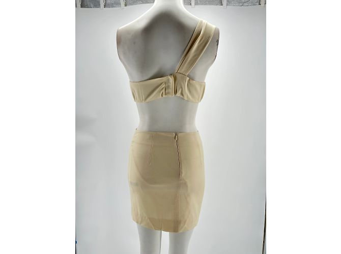 Autre Marque Abito Zeynep Arcay T.FR 34 in lana Crudo - vista 2