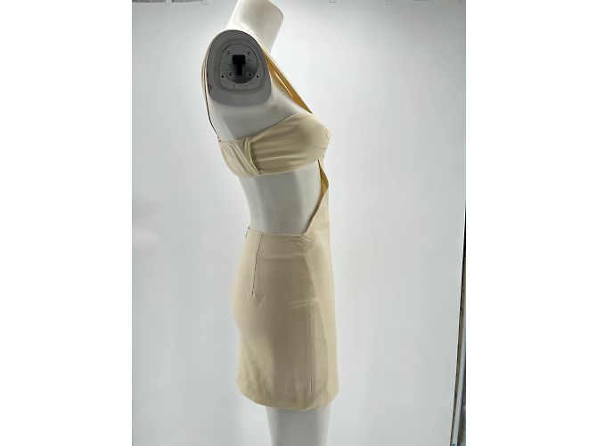Autre Marque Abito Zeynep Arcay T.FR 34 in lana Crudo - vista 3