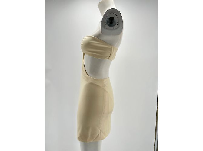 Autre Marque Abito Zeynep Arcay T.FR 34 in lana Crudo - vista 4