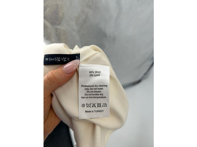 Autre Marque Abito Zeynep Arcay T.FR 34 in lana Crudo - vista 5