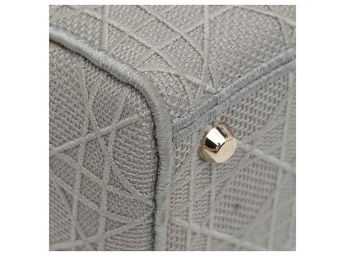 Dior Gray Medium Embroidered Canvas Cannage Lady D Lite - vista 18