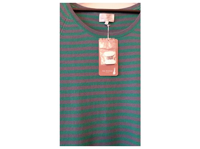Camisola Eric Bompard Listrada Verde e Cinza de Cachemir e Seda L Multicor - vista 7