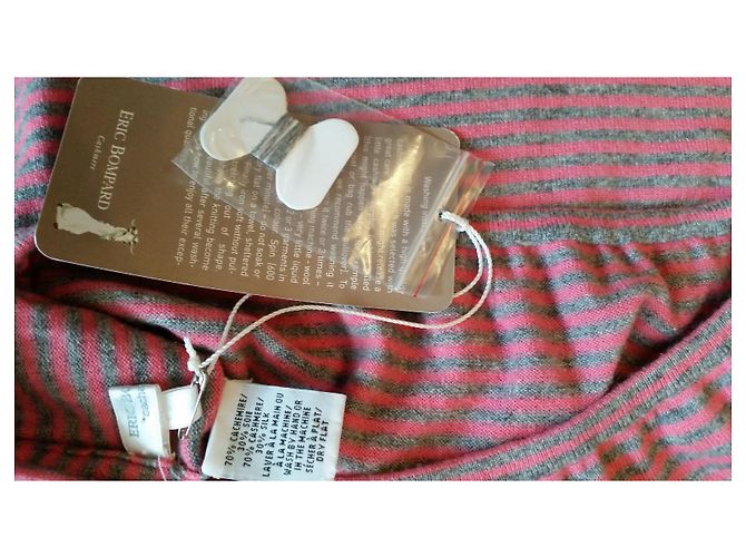 Falda Eric Bompard de rayas en cachemir rosa y gris - vista 4