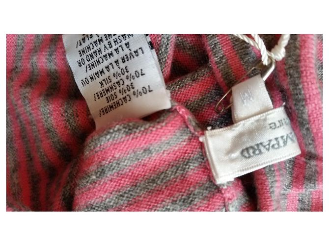 Falda Eric Bompard de rayas en cachemir rosa y gris - vista 6