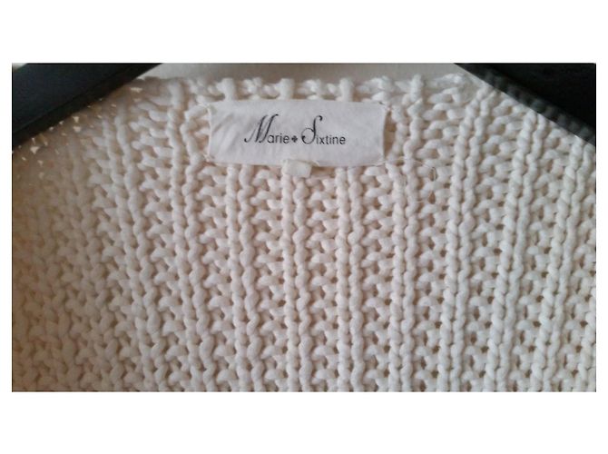Autre Marque Marie Sixtine Cape Weste Ecru Baumwolle Aus weiß - Ansicht 3