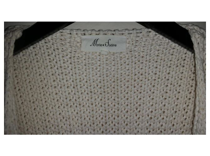 Autre Marque Marie Sixtine Cape Weste Ecru Baumwolle Aus weiß - Ansicht 6