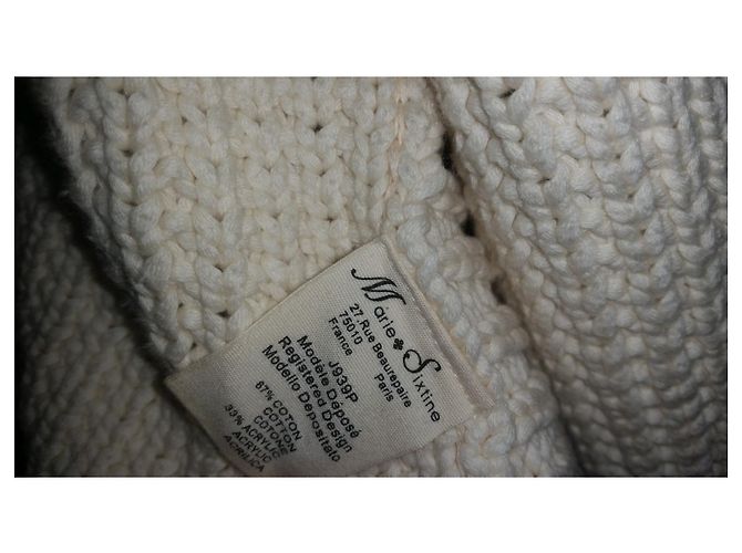 Autre Marque Marie Sixtine Cape Weste Ecru Baumwolle Aus weiß - Ansicht 8