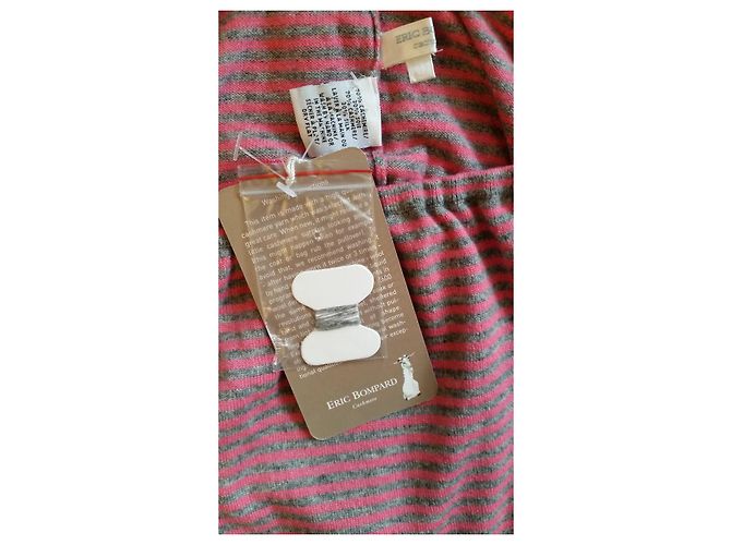 Falda Eric Bompard de rayas de cachemir rosa y gris L - vista 4