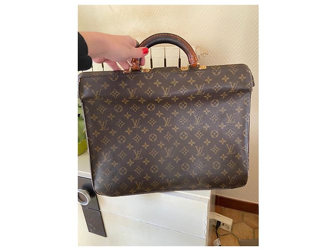 Louis Vuitton Monogram Doctor Bag Brown Leather - view 7
