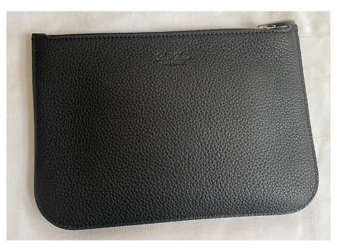 Borsa Loro Piana Sesia in pelle di vitello nera Nero - vista 7