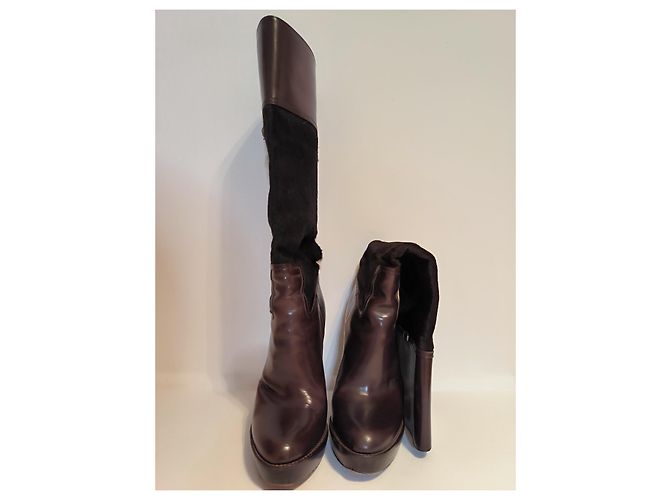 Botas Gucci de piel marrón Castaño - vista 8
