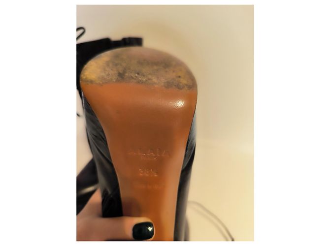 Alaïa Leder Schnürstiefeletten Schwarz - Ansicht 2