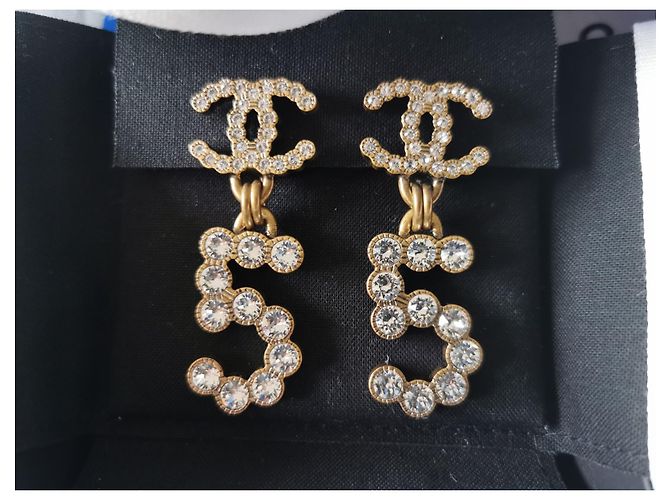 iconici orecchini a clip a goccia CHANEL CC Metallico - vista 11