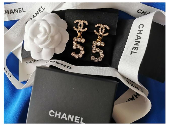 iconici orecchini a clip a goccia CHANEL CC Metallico - vista 3