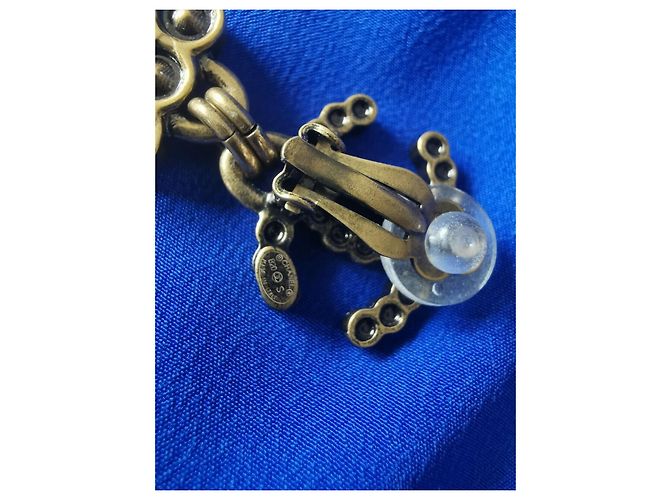 iconici orecchini a clip a goccia CHANEL CC Metallico - vista 9