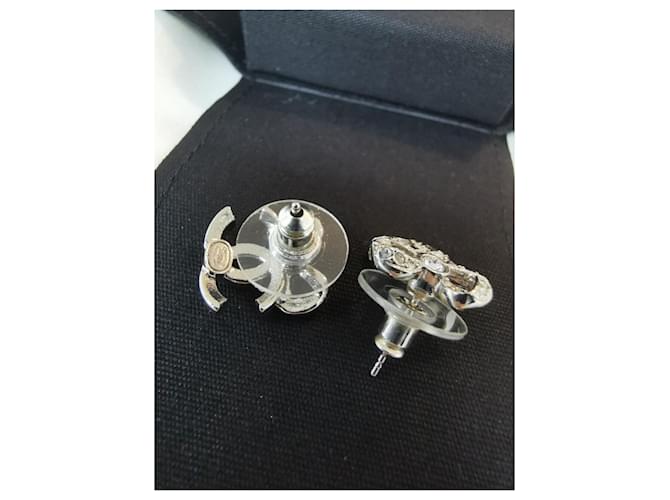 Nastro per orecchini Chanel con logo CC Argento - vista 10