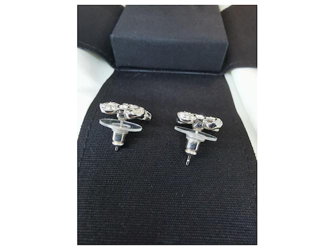 Nastro per orecchini Chanel con logo CC Argento - vista 11