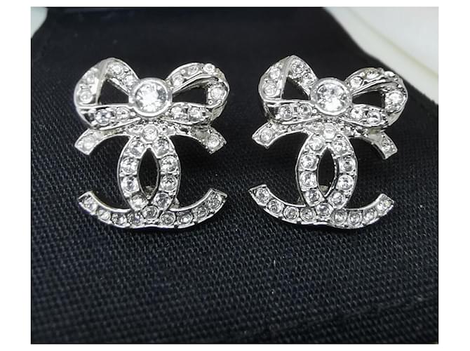Nastro per orecchini Chanel con logo CC Argento - vista 12