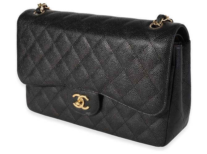 Timeless Borsa con patta classica foderata in caviale trapuntato nero Chanel - vista 3