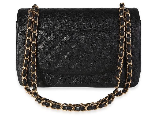 Timeless Borsa con patta classica foderata in caviale trapuntato nero Chanel - vista 4
