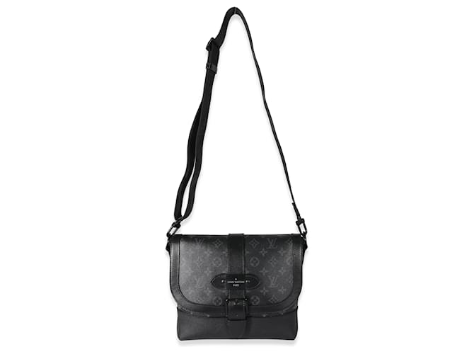 Borsa a tracolla Louis Vuitton Monogram Eclipse Saumur Nero - vista 2