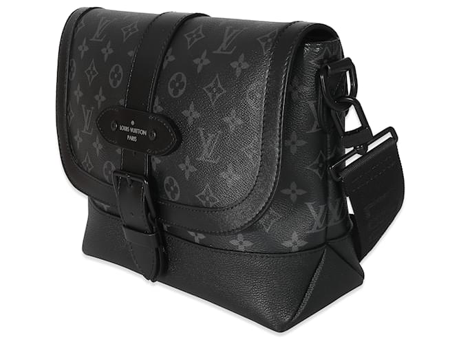 Borsa a tracolla Louis Vuitton Monogram Eclipse Saumur Nero - vista 3