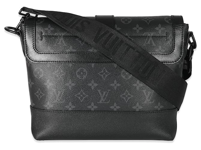 Borsa a tracolla Louis Vuitton Monogram Eclipse Saumur Nero - vista 4