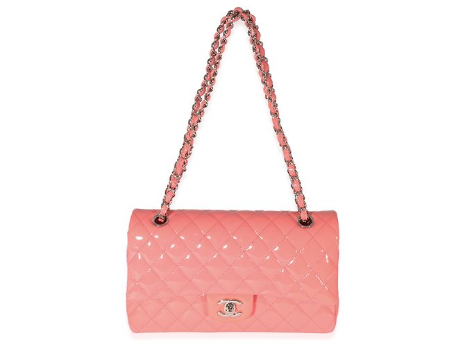 Classique Chanel Pink Patent Medium Classic Flap Bag Rose - vue 2