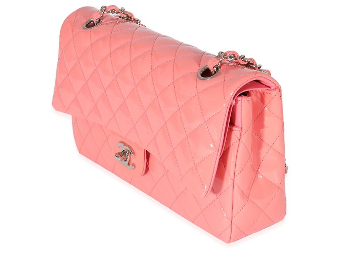 Classique Chanel Pink Patent Medium Classic Flap Bag Rose - vue 3