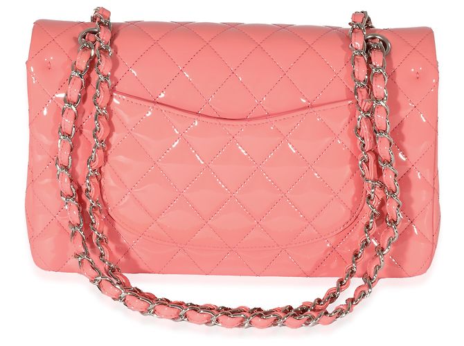 Classique Chanel Pink Patent Medium Classic Flap Bag Rose - vue 4