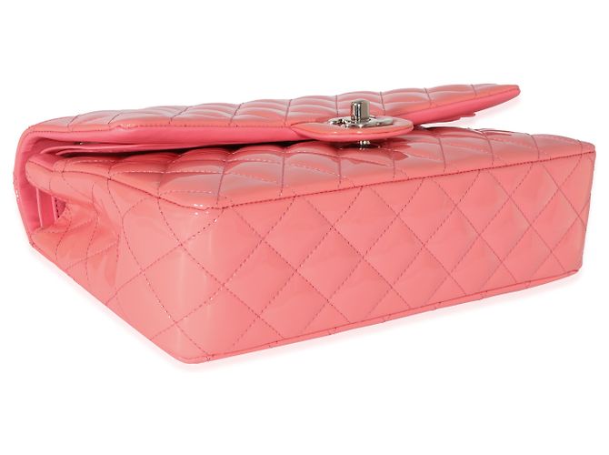Classique Chanel Pink Patent Medium Classic Flap Bag Rose - vue 6