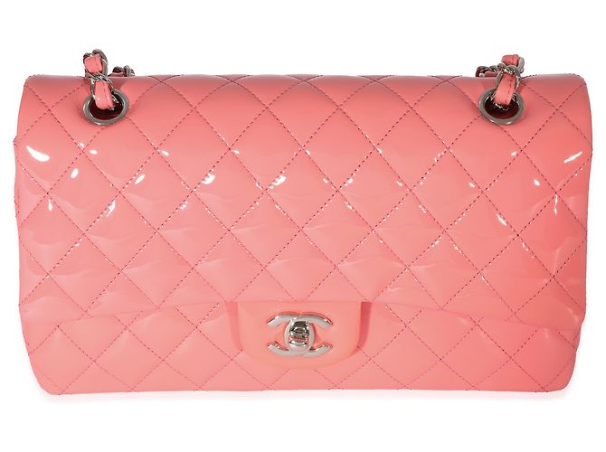 Classique Chanel Pink Patent Medium Classic Flap Bag Rose - vue 7