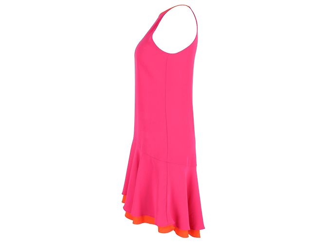 Diane Von Furstenberg Vestido a capas con cuello halter Kera en triacetato rosa - vista 2